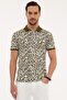 Khaki Slim Fit Polo Neck T-Shirt