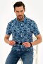 Dark Blue Slim Fit Polo Neck T-Shirt - 2