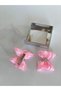 Girl's Pink 2-Piece Butterfly Bow Crystal Stone Baby Girl's Collar Buckle - 2