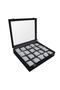 Navy blue watch box with 20 compartments, gray interior - 2