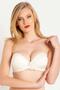 Women's Ecru Lace Crowned Liquid Padded Padded Strapless Bra 2060