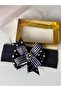 Baby Crystal Stoned Black 3D Embossed Gold Gold Hair Band