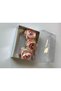 Powder Pink Transparent Scalloped Artificial Floral Stoned Mother Baby Girl Comb Buckle - 3