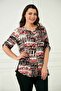 Women's Tile Patterned Plus Size Shirt - 2