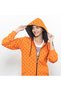Women's Orange Oversize Zippered Hoodie Sweatshirt - 5