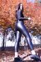 Women's Black High Waist Matte Leather Recovery Leggings - 3