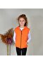 Unisex Children's Orange Zippered (Hoodless) 2-Strand Combed Cotton Vest - 3