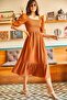 Women's Tile Top Elastic Square Collar Bodrum Dress ELB-19001557
