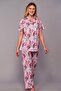 Women's Ecru Front Buttoned Long Sleeve Maternity Pajama Set - 2