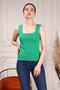 Women's Moss Green Strappy Square Neck Blouse - 4