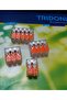 200 Pieces - 3-Port Multi-Purpose Junction Box Terminals with Orange Latch (0.2-4mm2) - 3