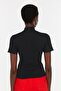 Black Zippered Fitted High Collar Ribbed Stretchy Knitted Blouse TWOSS22BZ0679 - 5