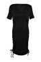Black Knitted Dress with Side Gather Detail TBBSS22AH0147 - 6
