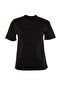 Siyah %100 Pamuk Basic Regular/Normal Kalıp Dik Yaka Örme T-Shirt TWOAW20TS0096 - 13