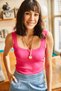 Women's Fuchsia Square Collar Corduroy Skirt Detailed Crop Knitwear Blouse BLZ-19001872 - 2