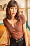 Women's Bitter Brown Zippered Camisole Blouse BLZ-19000112 - 4