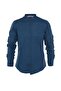 Indigo Basic Prevailing Collar Epaulettes Slim Fit Long Sleeve Shirt Tmnss20Go0188 - 6
