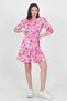 Women's Pink V Neck Lacing Detail Floral Mini Dress Nb10029 - 5