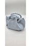 Mats Soft Faux Leather Hand and Shoulder Bag with Knitted Handles Baby Blue - 3