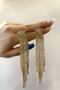 Women's Stone Gold Color Long Top Model Dangle Earrings