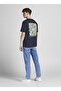12205878_jorflows Tee Ss Crew Neck Crew Neck Relaxed Printed Navy Blue Men's T-shir - 6