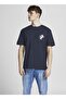 12205878_jorflows Tee Ss Crew Neck Crew Neck Relaxed Printed Navy Blue Men's T-shir - 8