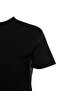 Siyah %100 Pamuk Basic Regular/Normal Kalıp Dik Yaka Örme T-Shirt TWOAW20TS0096 - 14