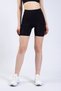 Straight Women's Black High Waist, Firming Biker Shorts Tights 6" - 2