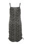 Black Bodycon Shirred Detail Floral Patterned Summer Knitted Dress Tbbss22Ah0142 - 8