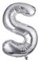 Foil Balloon Letter S Helium Balloon 100 Cm Silver Color