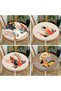 4-Piece Bohemian Themed Tropical Leaf Women's Designed Round Zippered Chair Cushion Set