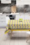 Yellow Gray Zigzag Design Digital Printed Tablecloth - 2