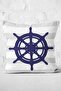 Gray White Striped Anchor Patterned Digital Printed Modern Pillow Throw Pillow Cover