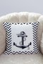 Digital Printed Modern Pillow Throw Pillow Case with Geometric Drawing Anchor Pattern on White Background - 2
