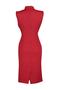 Red Body-Hugging Mock Neck Midi Pencil Skirt Woven Dress TWOAW20EL0311 - 8
