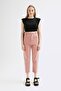 Women's Pink Gabardine Jeans with Elastic Waist - 3
