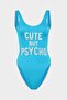 Cute But Psycho Slogan Push Up Swimsuit
