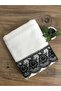 Zambak Velvet Hand Towel Cream Black