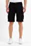 Men's Cotton Bermuda Cargo Multi-Pocket Black Shorts - 4