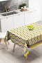 Yellow Gray Zigzag Design Digital Printed Tablecloth