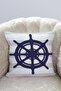 Gray White Striped Anchor Patterned Digital Printed Modern Pillow Throw Pillow Cover - 2