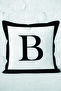 Black and White Framed Letter B Digital Printed Pillow Cushion Cover