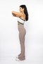 Mink Ribbed Flared Leg High Waist Recovery Knitted Tights - 3