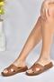 Tan Genuine Leather Women's Slippers M291801603 - 3