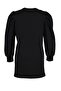 Black Sleeve Detailed Knitted Crew Neck Slit Tunic TCTSS21TN0257 - 9