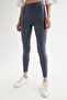 Women's Gray Push Up Leggings - 2