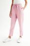 High Waist Elastic Waist Linen Trousers - 3