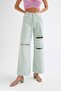 Women's Mint High Waist String Ripped Gabardine Jeans - 2