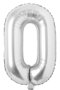 Silver Foil Number Balloon 100 Cm Helium Compatible Balloon Number 0