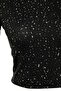 Black Patterned Fitted Crew Neck Crop Stretchy Knitted Blouse TWOAW22BZ0505 - 8